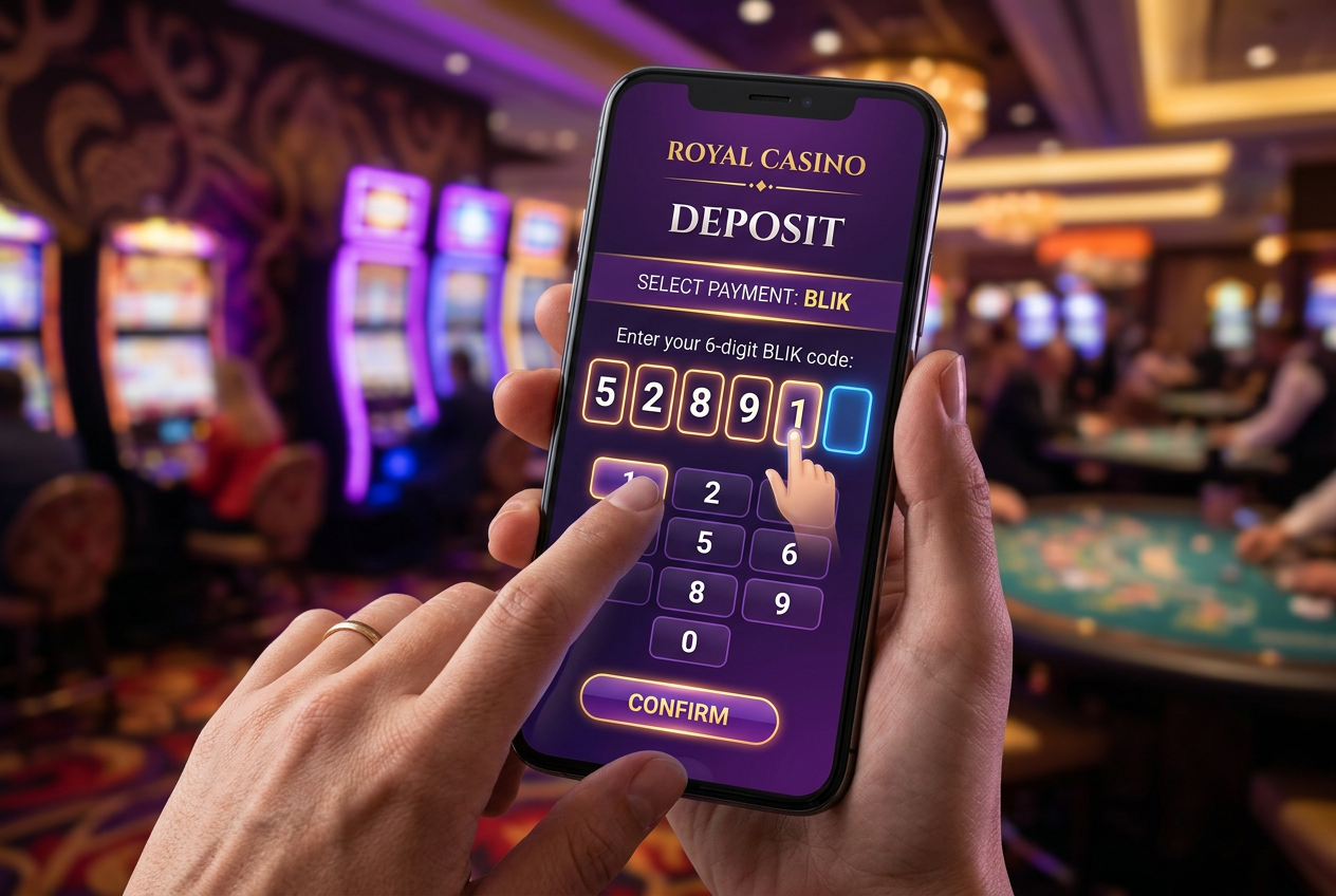 Smartfon wyświetlający proces płatności BLIK w aplikacji mobilnej