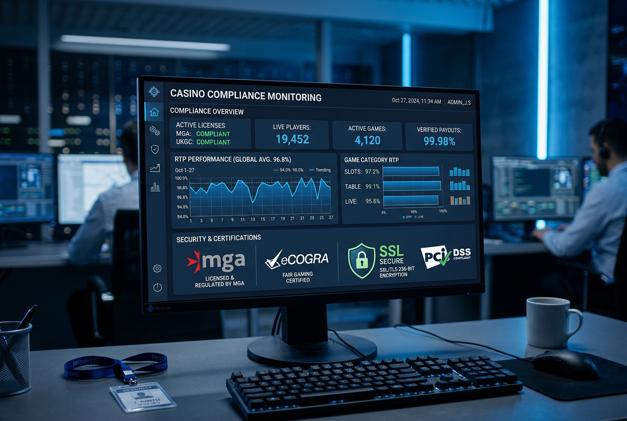 Ekspercki pulpit cyfrowy analizujący dane licencyjne kasyn oraz statystyki RTP