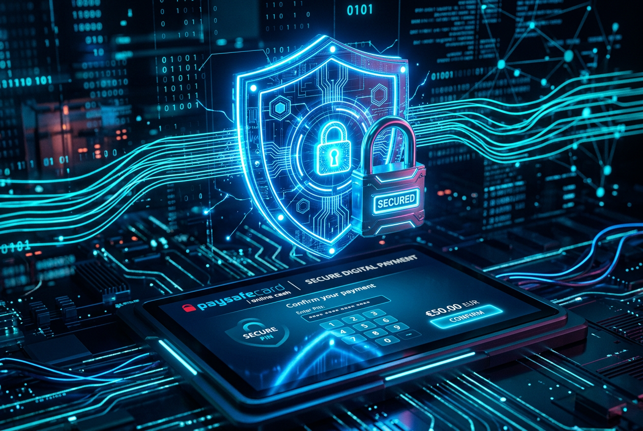 Interfejs mobilny z ikoną kłódki i symbolem certyfikatu bezpieczeństwa przy procesie autoryzacji płatności PSC