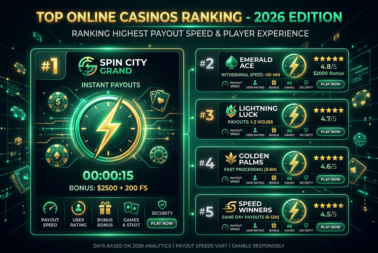 Ranking najszybciej wypłacalnych kasyn online 2026