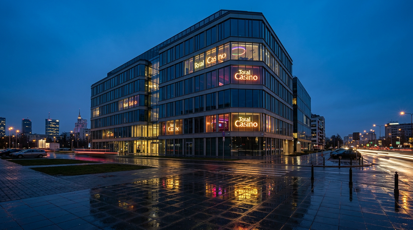 Siedziba Totalizatora Sportowego w Warszawie z logo Total Casino