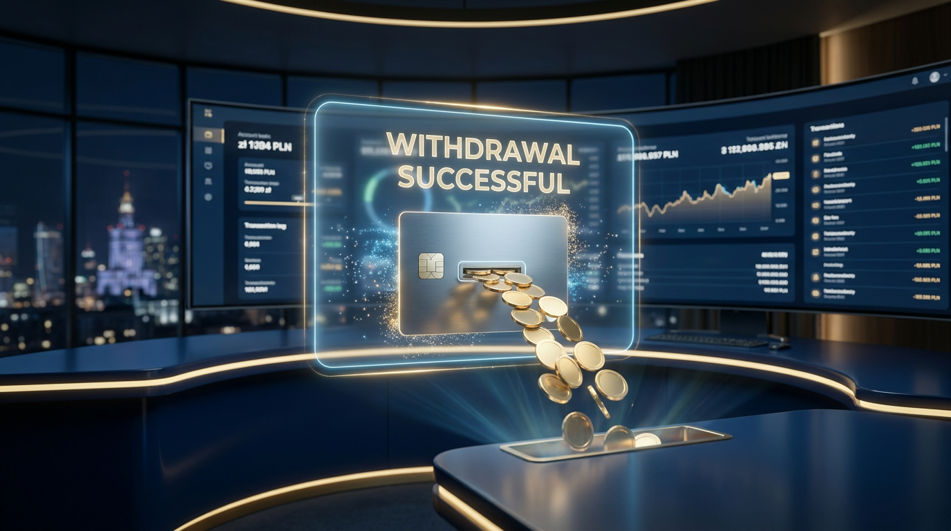 Nowoczesny interfejs kasyna online z potwierdzeniem udanej wypłaty środków