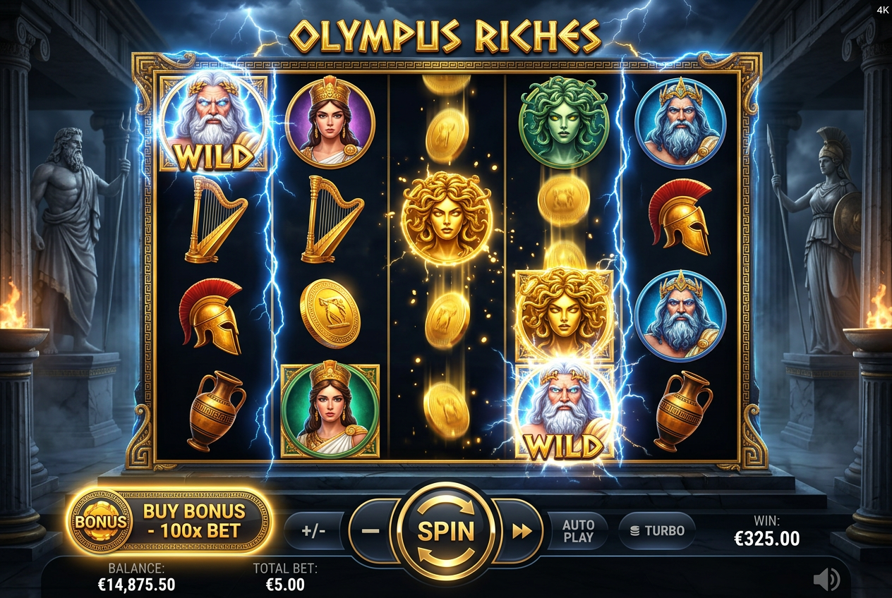 Interfejs nowoczesnego automatu z funkcją zakupu bonusu