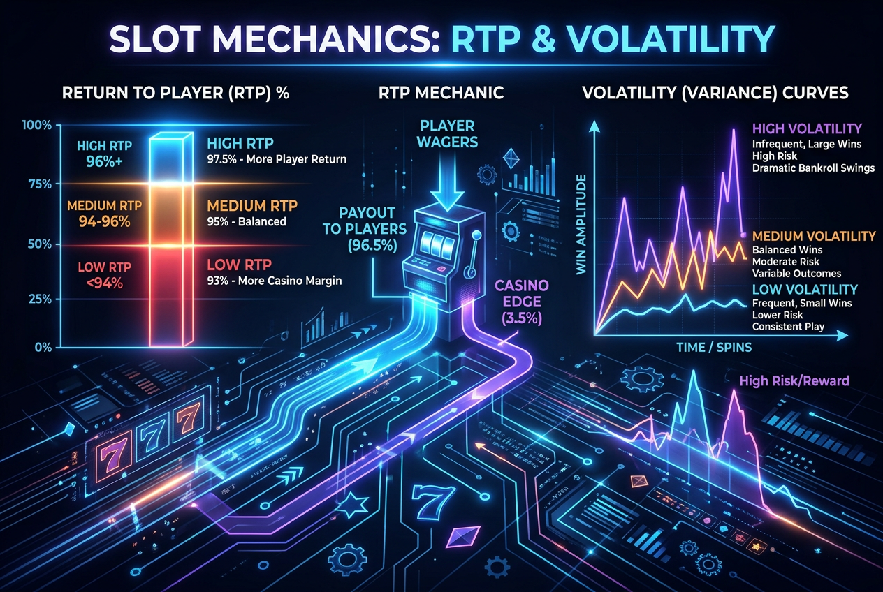 Wizualizacja mechaniki gier kasynowych: RTP i wskaźniki zmienności